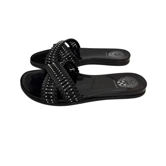 Vince Camuto Shoes Black Crossband Jelly Slide Sandals Size Women's 7 - Picture 1 of 4